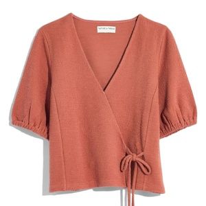 [Madewell] NWT Puff Sleeve Wrap Top